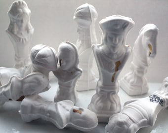 Chess piece - The Pawn from English fine bone china and real gold