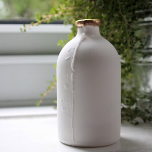 English fine bone china medium bottle with real gold apothecary bottle bud vase image 2