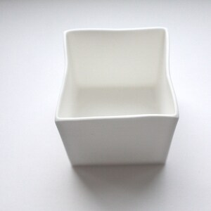 Small snow white cube made from English fine bone china geometric decor image 5