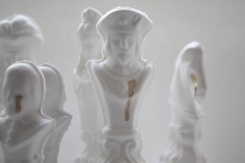 Chess piece The Pawn from English fine bone china and real gold image 5