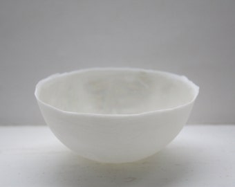 Stoneware English fine bone china vessel with mother of pearl luster interior - iridescent