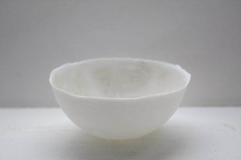 Stoneware English fine bone china vessel with mother of pearl luster interior iridescent image 1