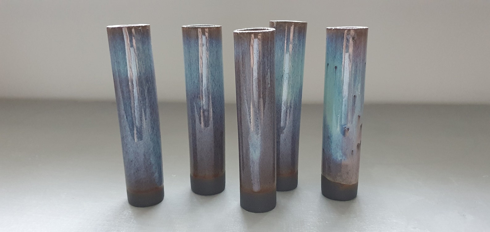 Decorative Thin Tall Mini Vase Made Out of Stoneware Black Etsy UK