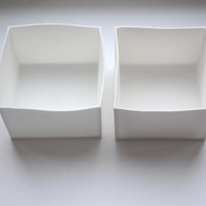 Big pure white cube made from English fine bone china geometric decor image 5