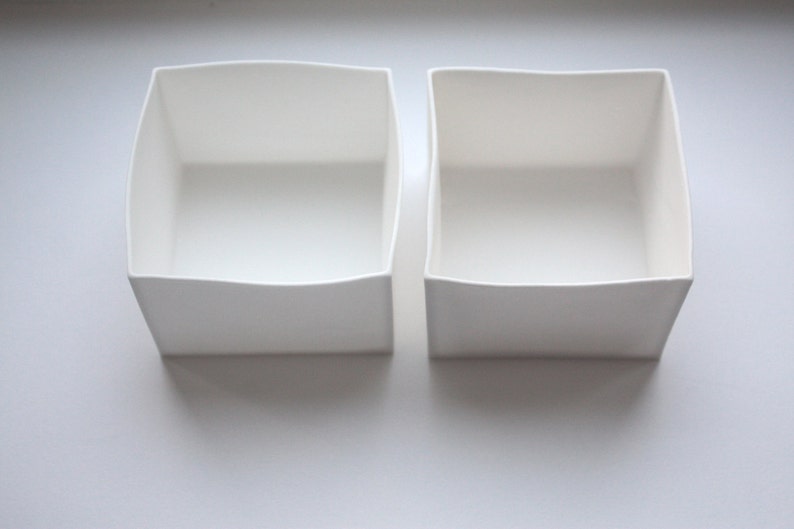 Big pure white cube made from English fine bone china geometric decor image 5