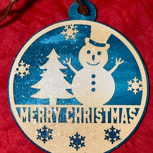Merry Christmas Snowman Ornament