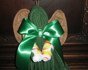 Green Kitchen Towel Angel
