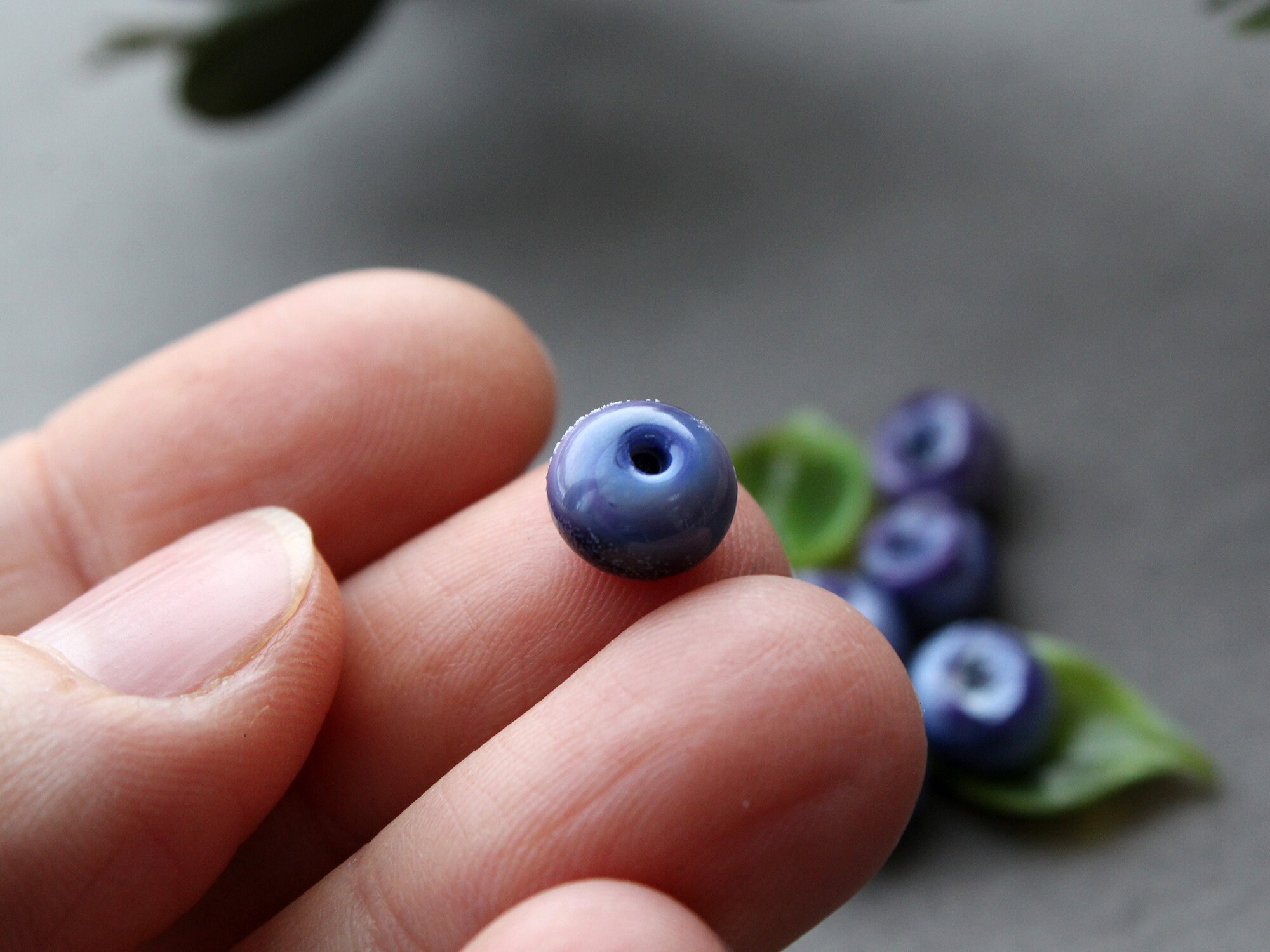 Blueberry Blueberry beads half drilled Quantity of Your Etsy
