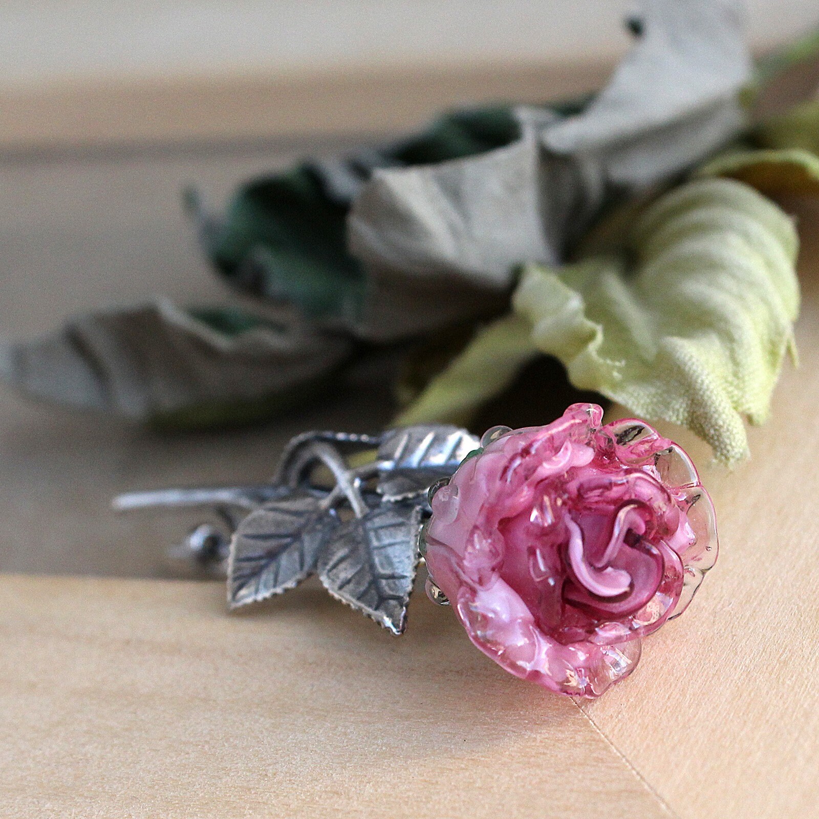 Pink Rose Brooch for Women Handmade Flower Pin Brooch Etsy