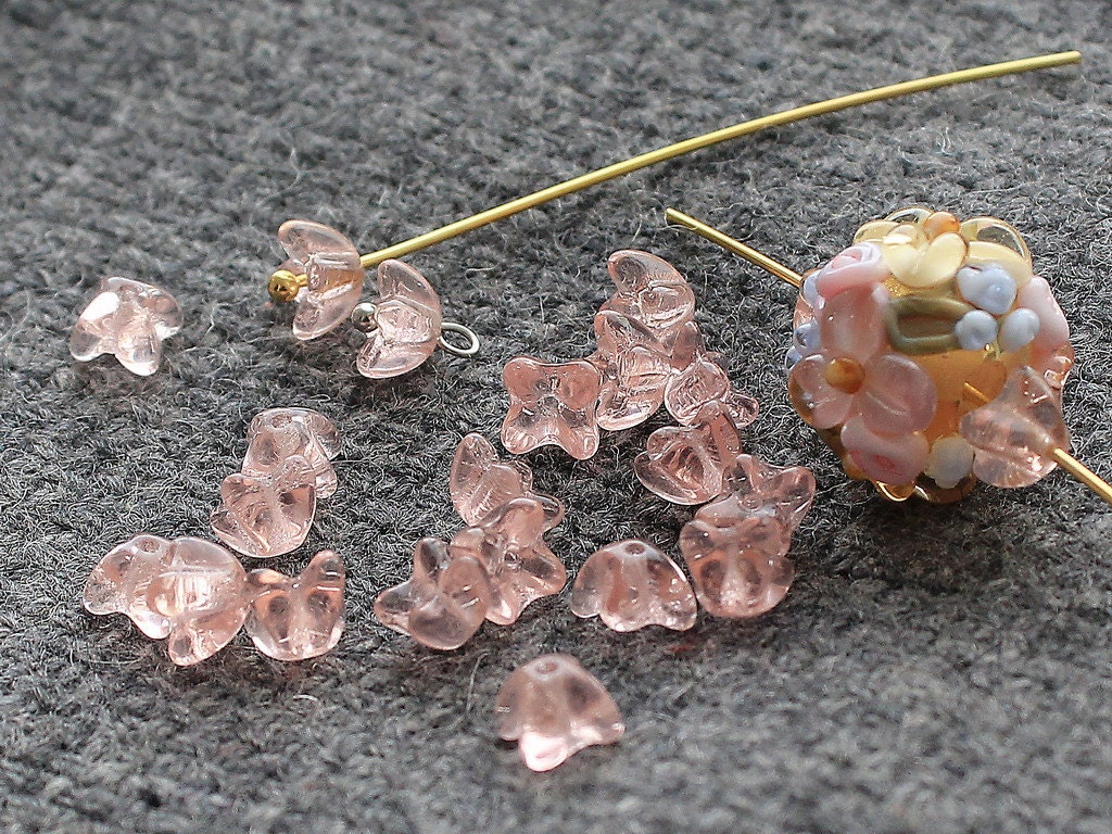 Glass Flower Beads 30 pcs Flower Beads 5x5 mm Czech Glass Etsy