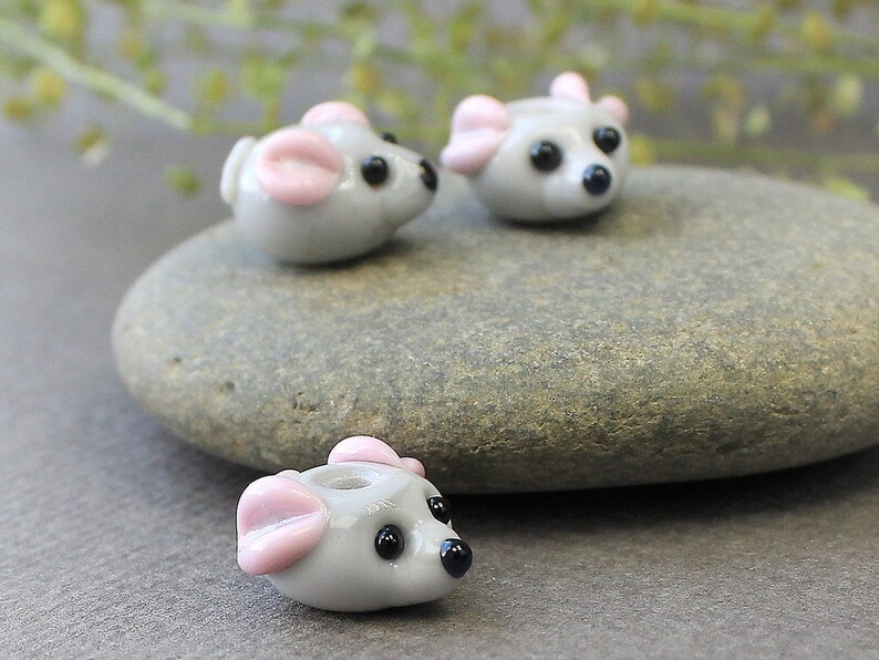 Little Mouse Lampwork Beads Lampwork Animal Bead Handmade Etsy