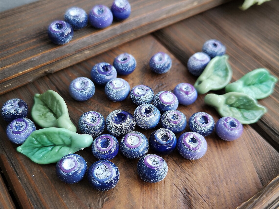 Blueberry Blueberry beads half drilled Quantity of Your Etsy