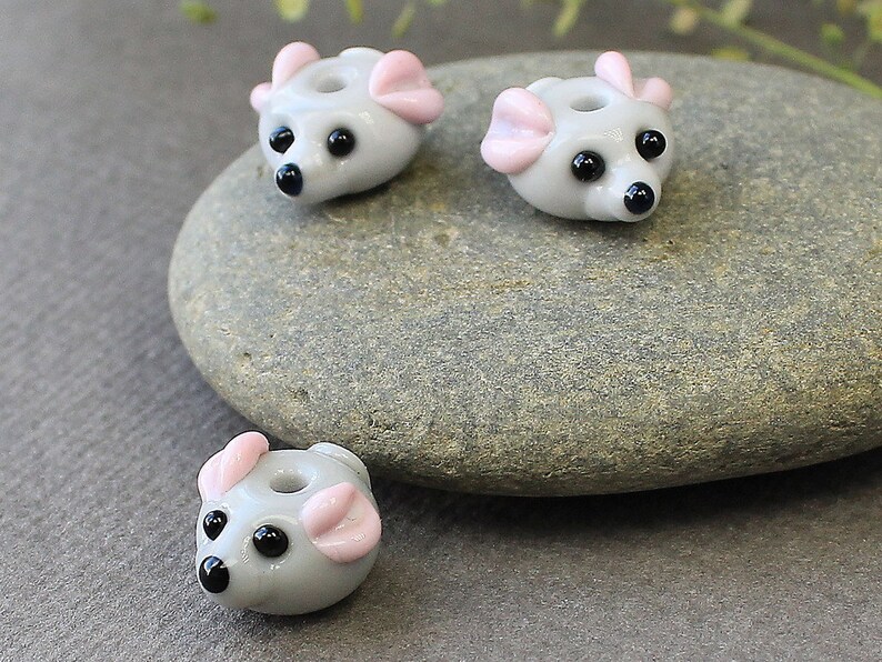 Little Mouse Lampwork Beads Lampwork Animal Bead Handmade Etsy