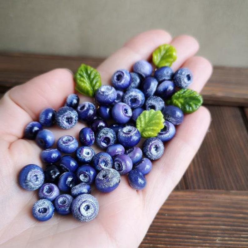 Blueberry Blueberry Beads Half Drilled Quantity of Your Etsy