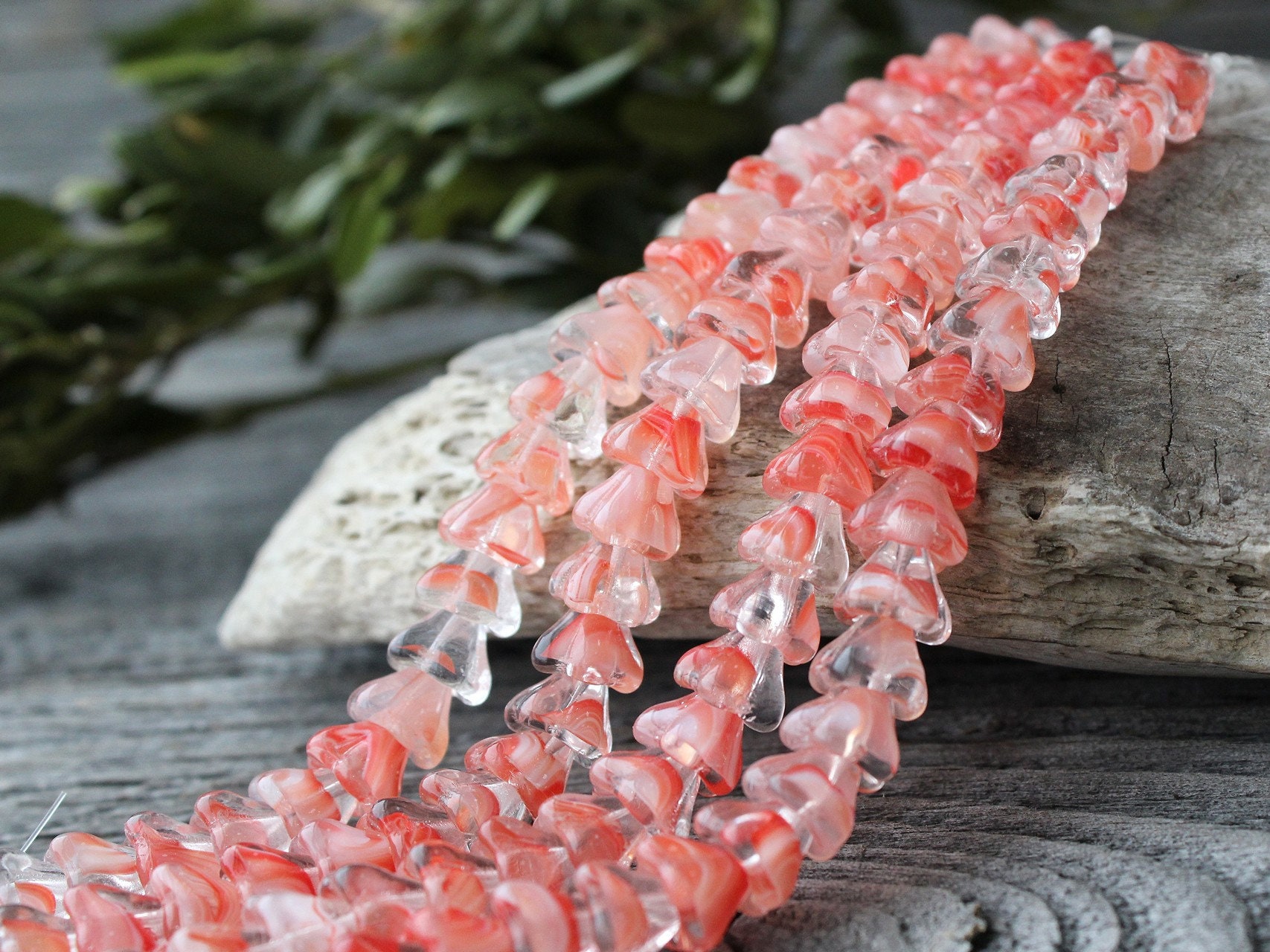 Glass Flower Beads 25 pcs Flower Beads 6x8 mm Czech Glass Etsy