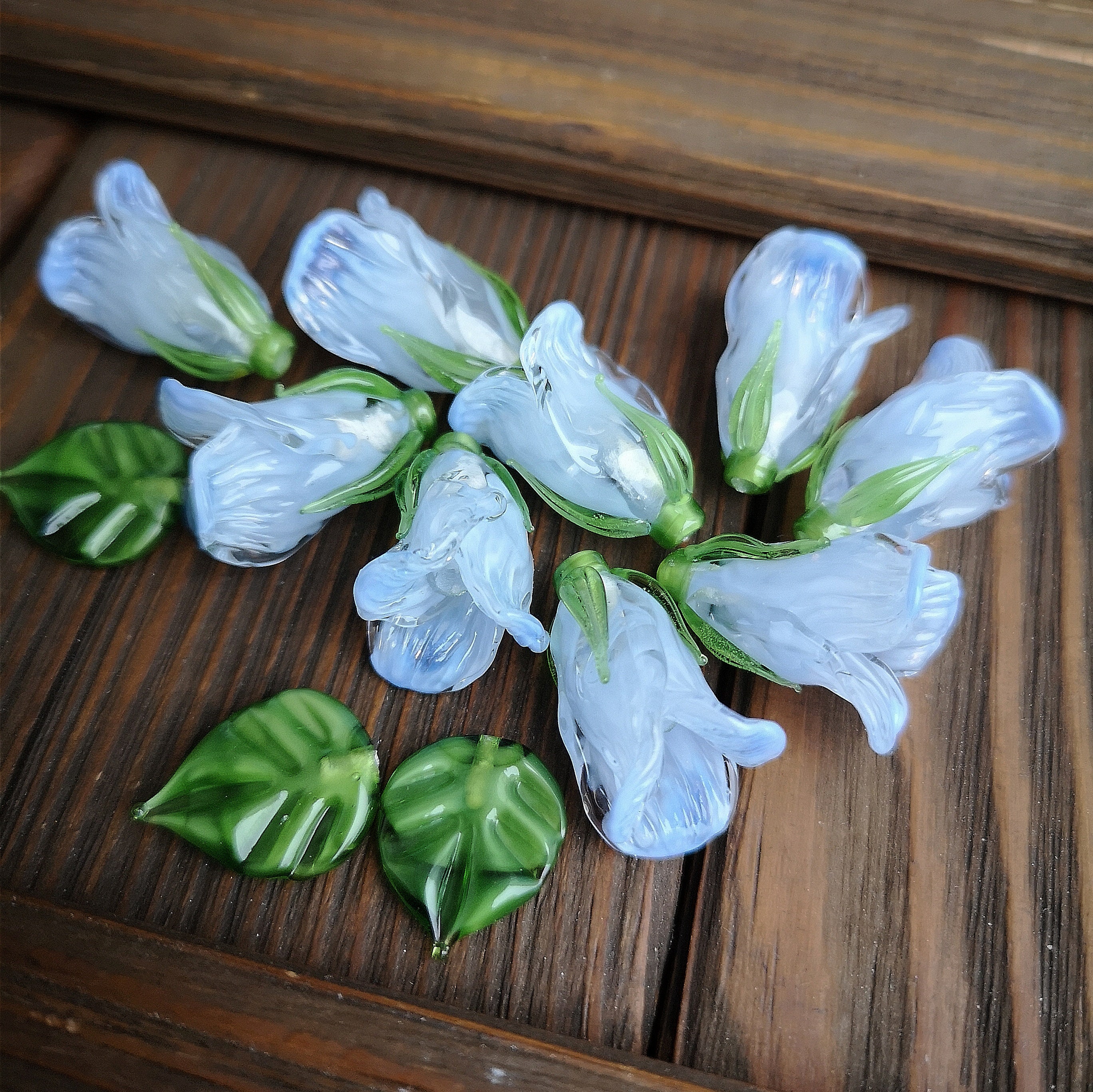 Handmade Bell Flower Bead 1 pcs Flower Beads Lampwork Glass | Etsy