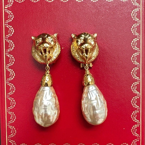 Vintage Vogue Bijoux doorknocker style earrings 1980's