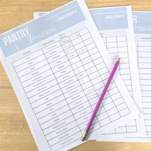 Pantry and Freezer Stockpile Tracker PDF digital download Food storage Prepping Document List Aid