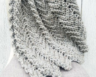 Crochet Heirloom Baby Blanket Pattern | Bulky | Zig Zag Blanket | Baby Gift | Woven Blanket | Afghan