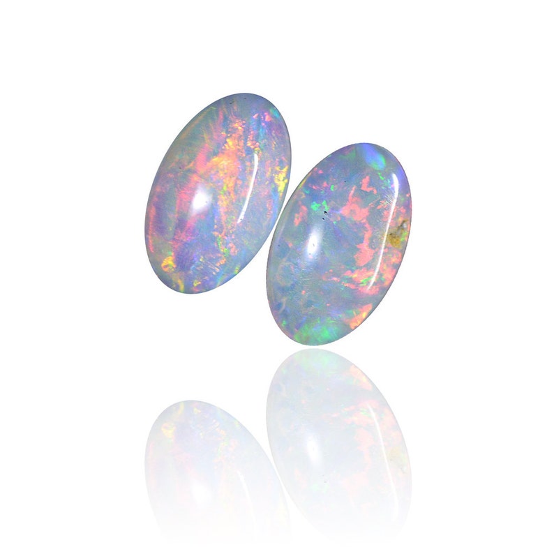 0.26ct Matching Pair Solid White Australian Opals Coober Pedy 1943A038 Natural Untreated Loose Opal Piece SKU