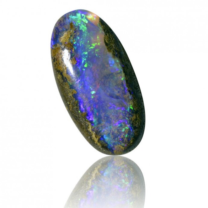 4.18ct Solid Boulder Black Australian Opal Queensland Natural Etsy