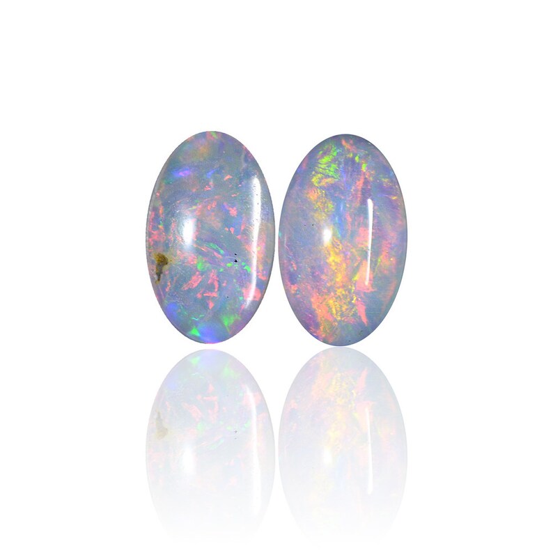 0.26ct Matching Pair Solid White Australian Opals Coober Pedy 1943A038 Natural Untreated Loose Opal Piece SKU