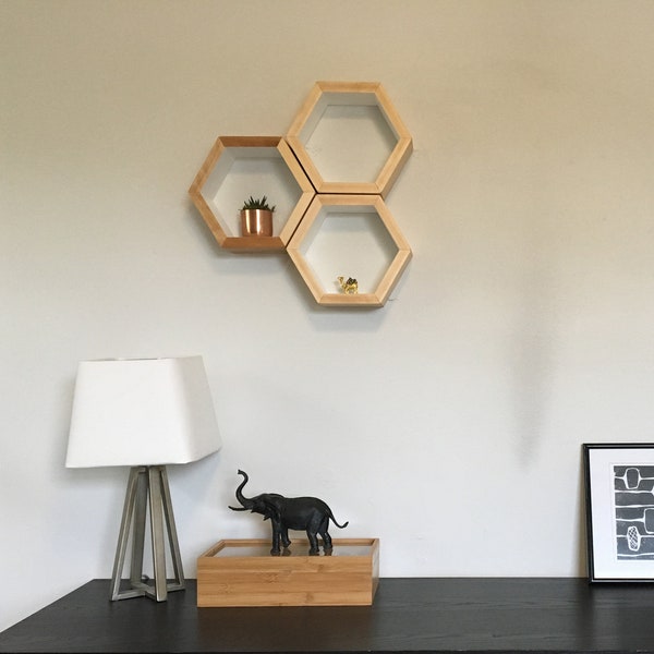 Hexagon Wall Shelf Etsy