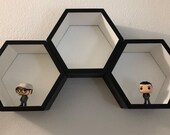 Float Honeycomb Shelves, Book Shelf, Modern Wall Shelves, Geometric Wall Art, Honeycombs, Hexagon, Home Decor, MCM, Nursery Shelves, 3 Large