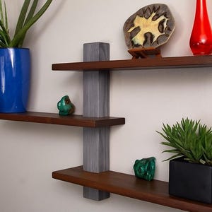 Wood Floating Shelf, Minimalist Shelves, Mid Century Modern, Art Deco, Wall Shelving, Midcentury, Home Accessories, American Made, Gift Idea