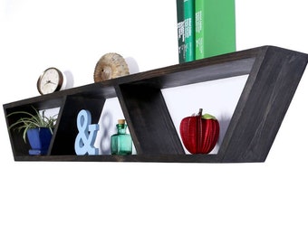 Mid Century Modern Shelf, Book Shelves, Floating Mantle Shelf, Geometric Shelving, Hanging Bedside Table, Christmas, Gift, Holiday, Shopping