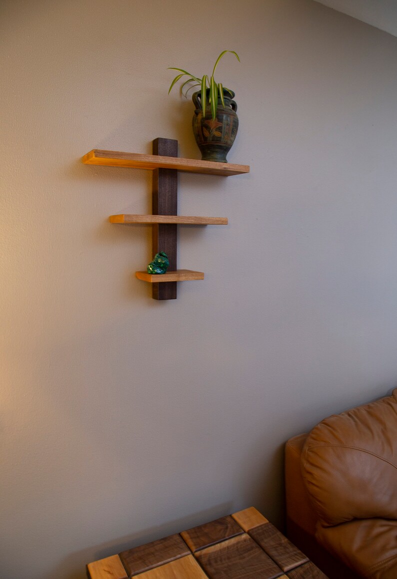 Three Tier Triangle Art Shelf Mid Century Scandi Art Deco Etsy