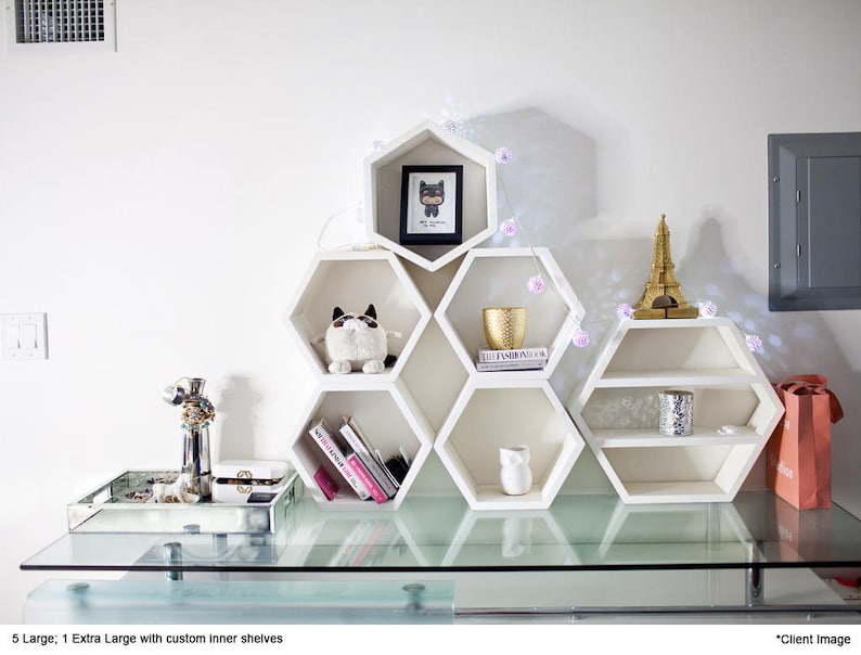 Hexagon Shelves, Toy Storage, Hexagon Book Shelves, Honeycomb Shelf, Kids Furniture, Christmas, Gift, Holiday, Shopping, Modern, 5 Large image 1