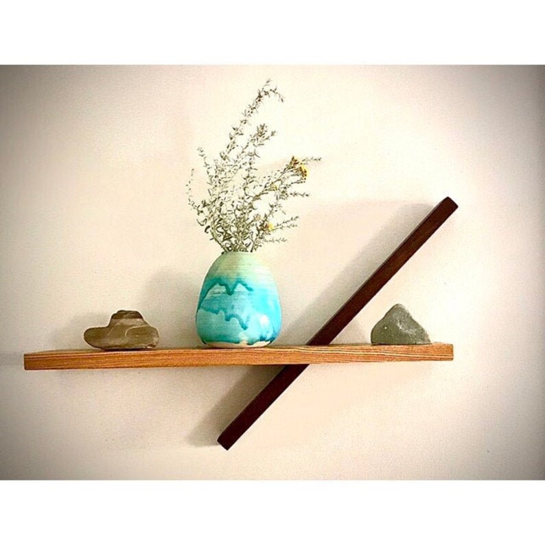 Geometric Art Shelf Modern Floating shelves Wall Shelving Etsy