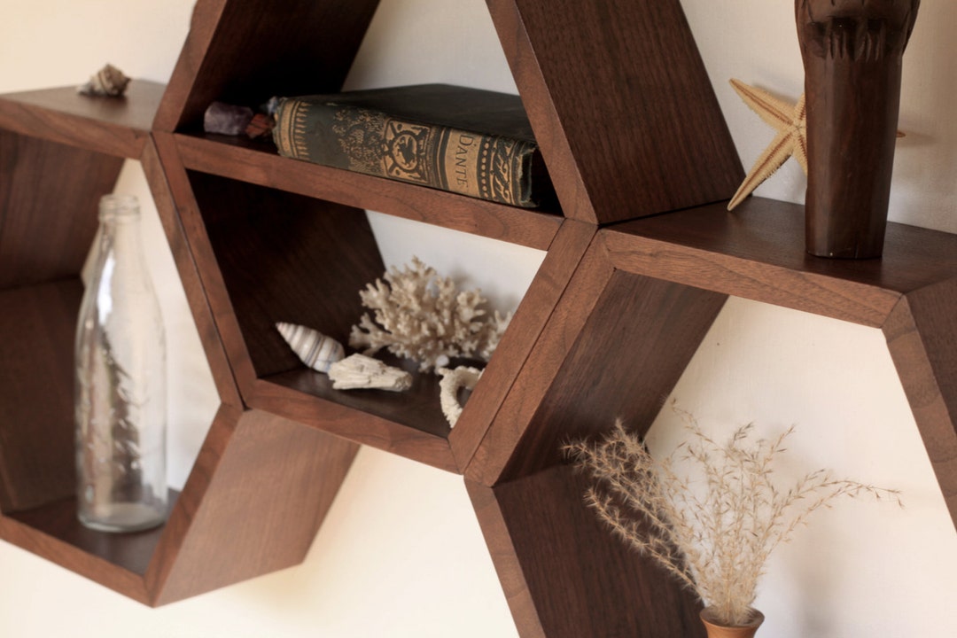 Hexagon Shelves Hexagon Floating Shelves Shelves Etsy Canada