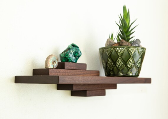 17 13 X17 5 Two Step Wood And Metal Geometric Wall Shelf Black Patton Wall Decor Target