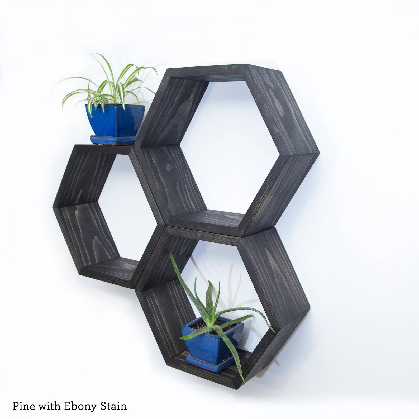 Hexagon Floating Shelves Shelf Home Decor Wood Etsy India