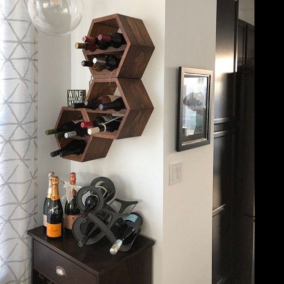 Wood Wine Rack Kitchen Decor Wine Storage Gift Idea Etsy