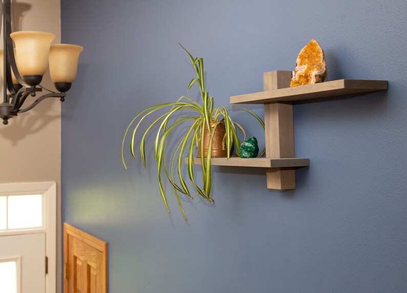 or Bathroom Wall Shelf Mid Century Decor Kitchen Art Deco Minimalist Wood Hanging Shelves Wedding Housewarming Gift Office Entryway