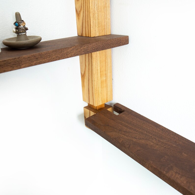 Unique Corner Shelf Dutch Modern Floating Shelves Walnut Etsy
