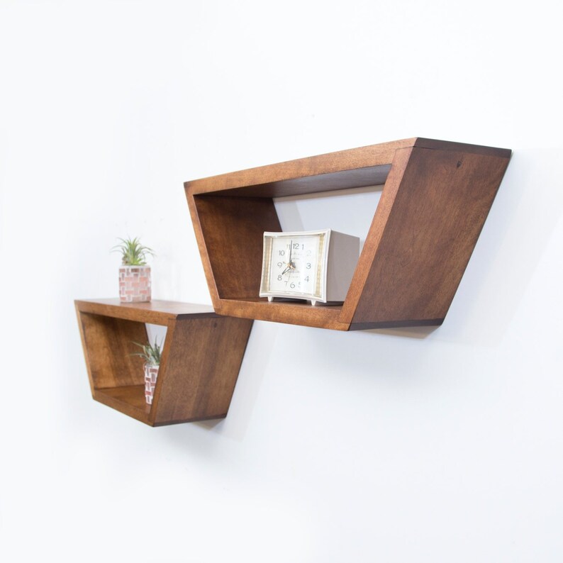 Mid Century Modern Shelves Floating Shelf Geometric Image 0