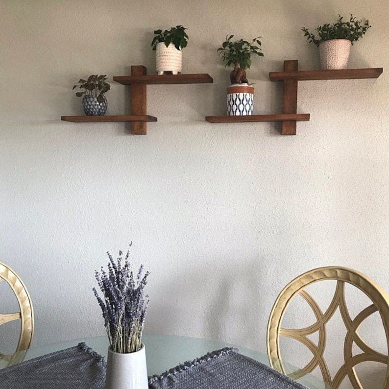 or Bathroom Wall Shelf Mid Century Decor Kitchen Art Deco Minimalist Wood Hanging Shelves Wedding Housewarming Gift Office Entryway