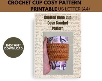 Patrón de crochet acogedor de Copa Boho anudada / descarga digital instantánea.