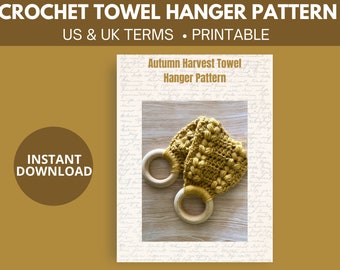 Autumn Crochet Towel Hanger Pattern | Puff Stitch (Digital Download)