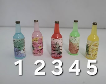 Handmade Dollhouse Miniature Wine Bottles – 1:12 Scale