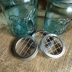 Mason Jar lids for flower arranging, floral supply, wedding centerpiece Floral Frog lid, 6