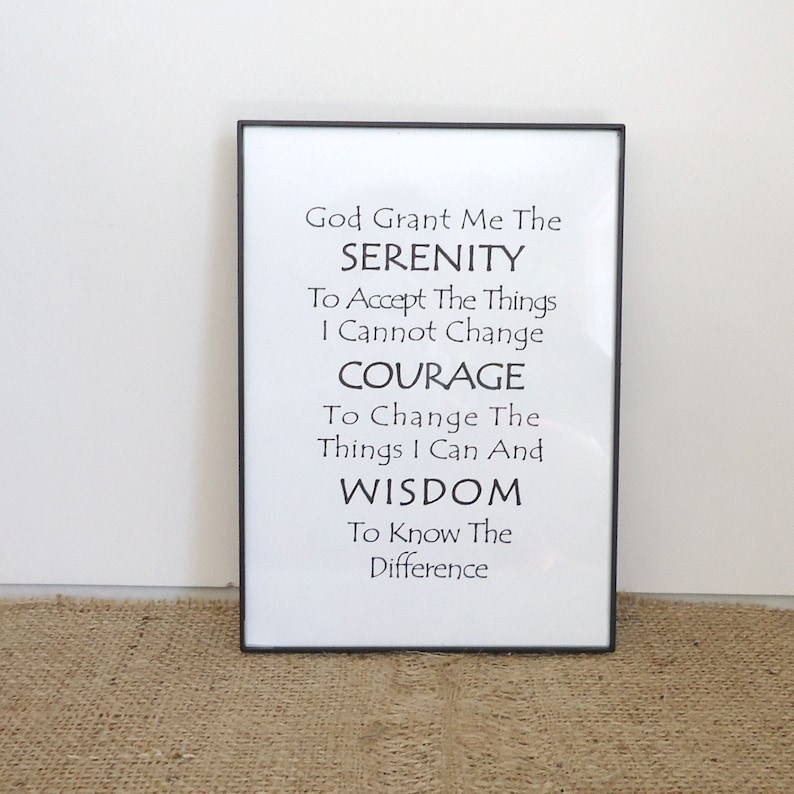 serenity prayer 12 step recovery gift aa al anon sobriety etsy