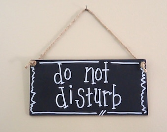 Wood Privacy Sign, Do Not Disturb, Handlettered  Door Hanger, Home Office Decor, Baby Shower Gift