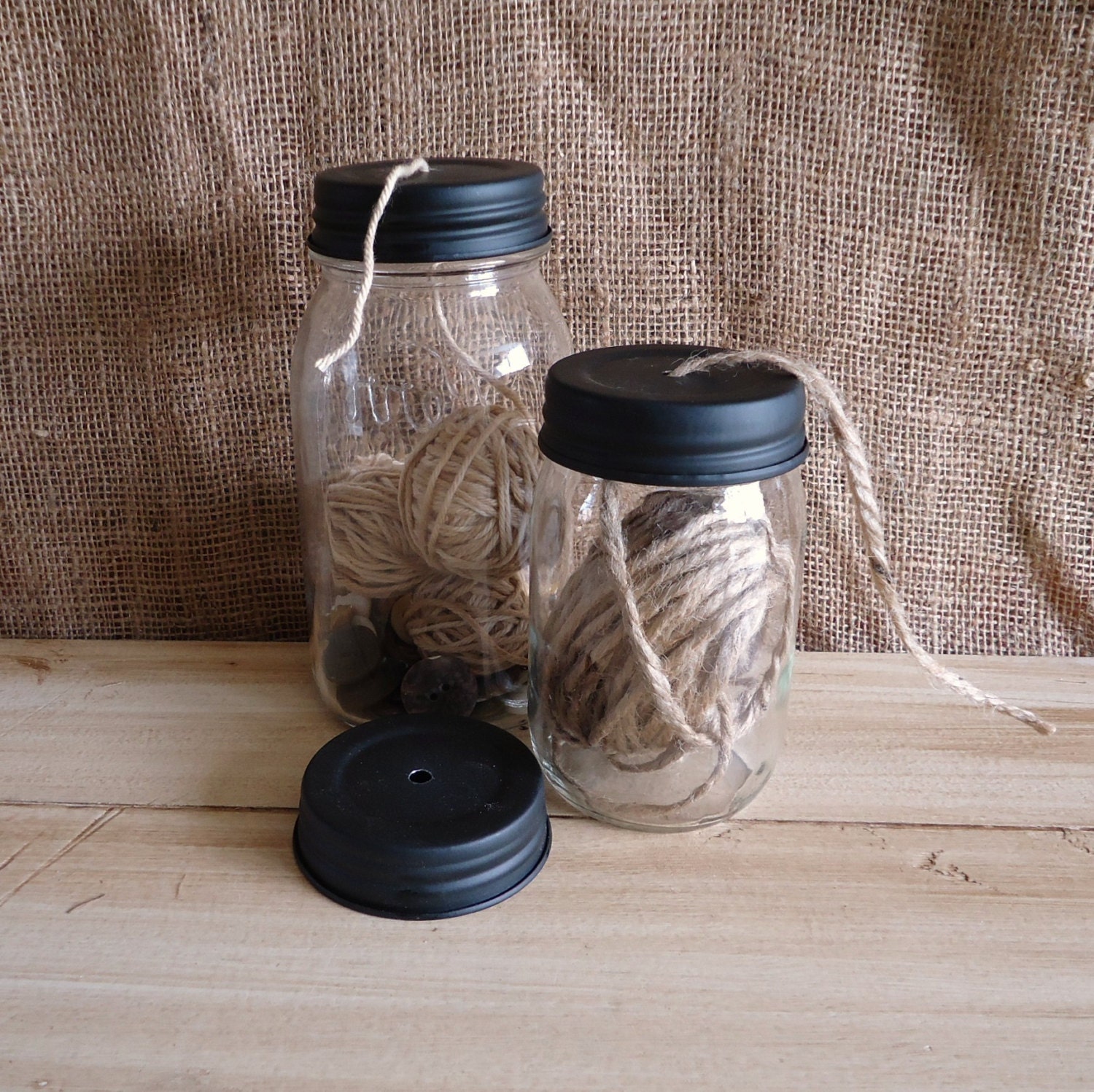 Mason Jar Lids with holes Mason jar Crafts Galvanized mason Etsy