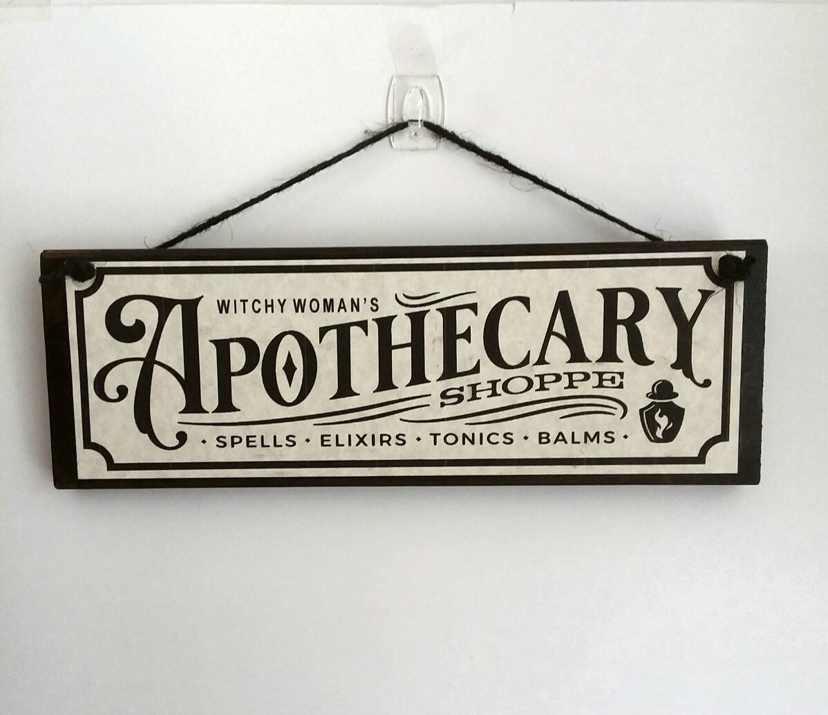 Witchy woman apothecary sign handmade Halloween decoration | Etsy