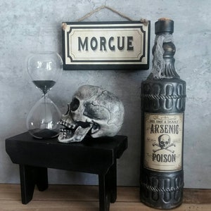 Morgue sign, Halloween mortuary wall decor, funeral home, creepy scarey Halloween prop, horror, gothic Halloween image 3